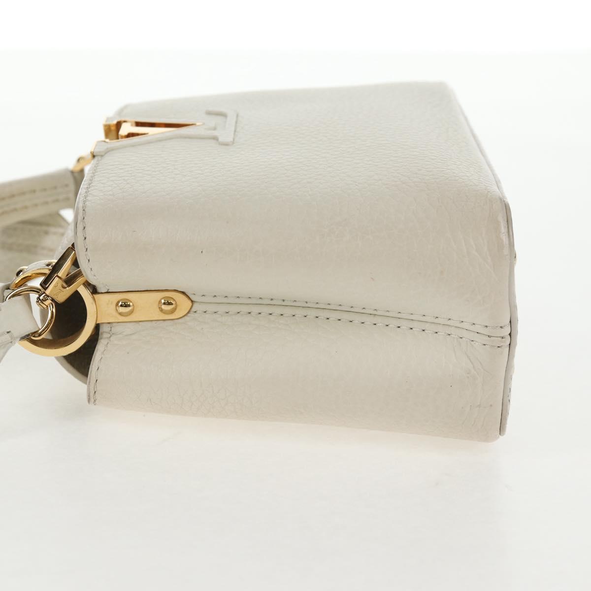LOUIS VUITTON Capusine BB Bag Taurillon Leather 2way White M55832 LV Auth gh935V