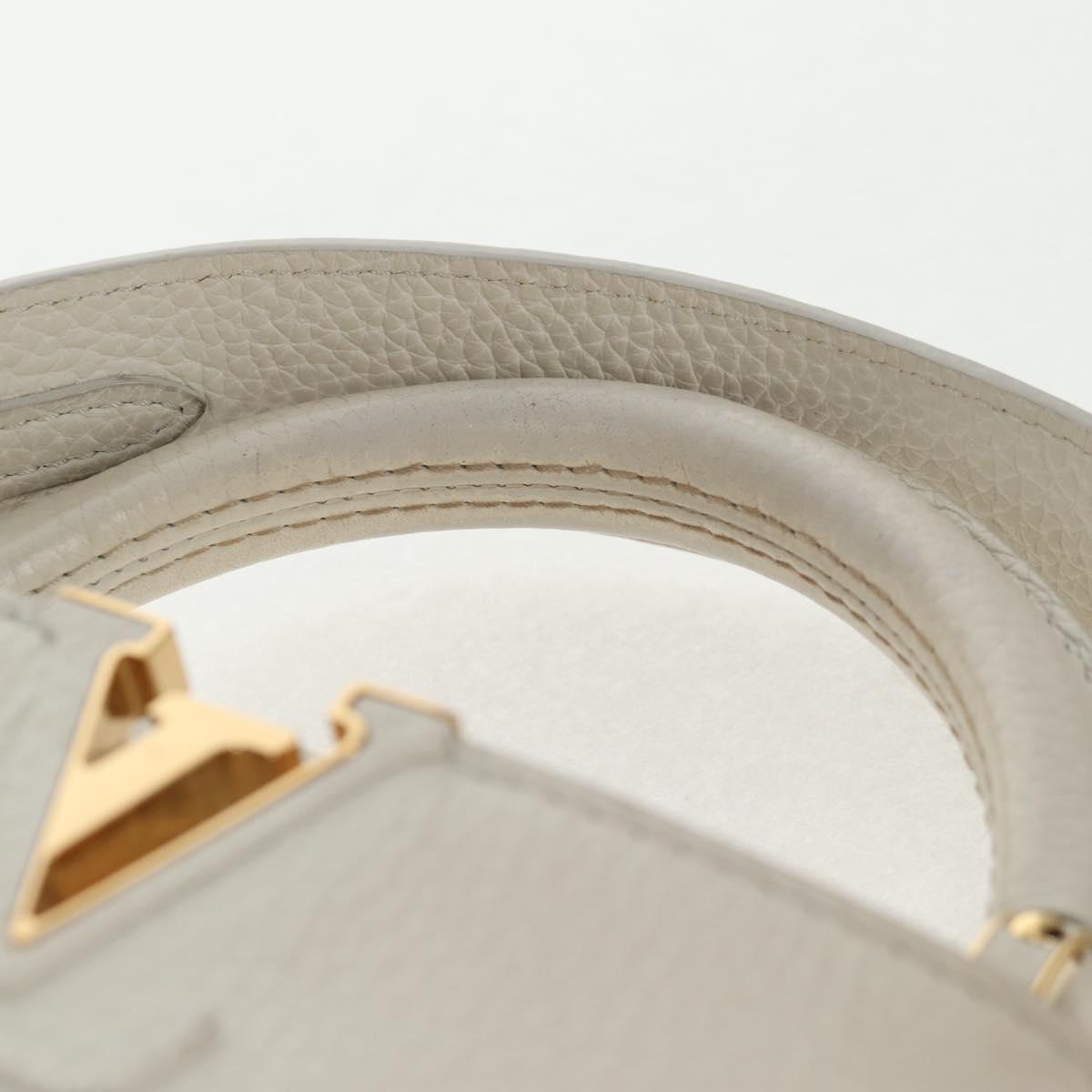 LOUIS VUITTON Capusine BB Bag Taurillon Leather 2way White M55832 LV Auth gh935V
