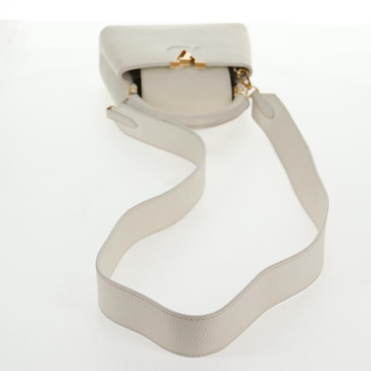 LOUIS VUITTON Capusine BB Bag Taurillon Leather 2way White M55832 LV Auth gh935V