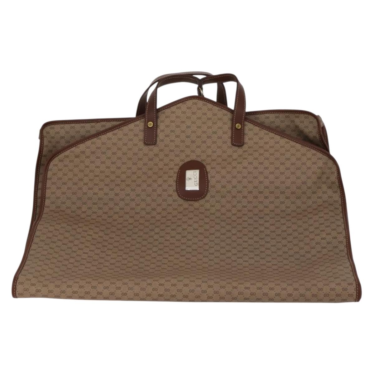GUCCI Micro GG Supreme Garment Cover PVC Beige Gold Auth gh944