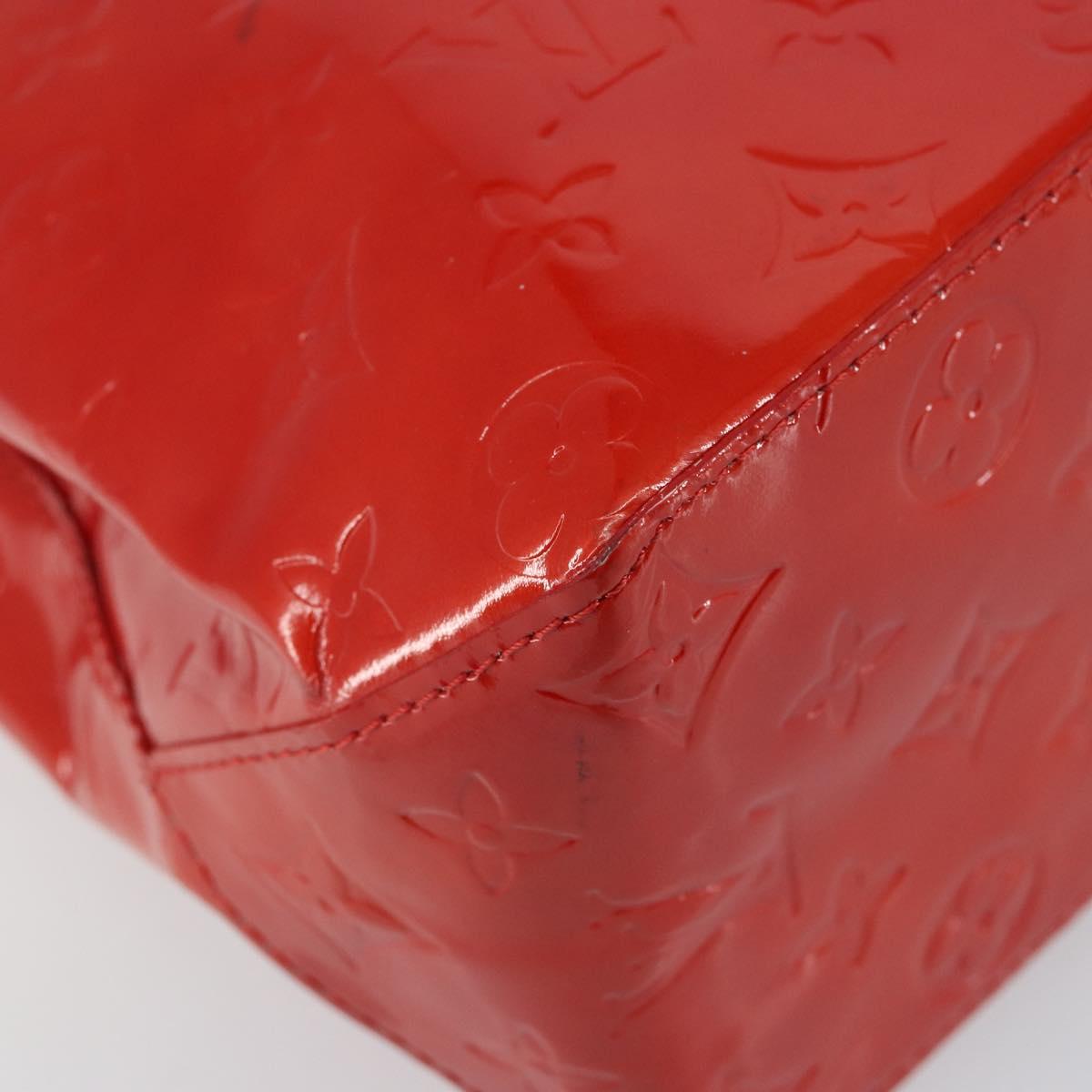 LOUIS VUITTON Monogram Vernis Reade MM Hand Bag Red Rouge M91086 LV Auth gh948