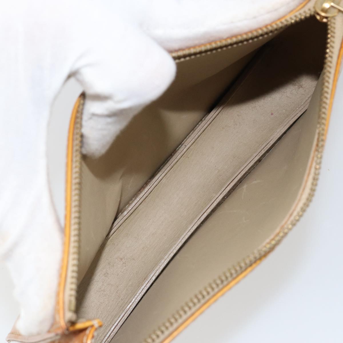 LOUIS VUITTON Monogram Vernis Lexington Pouch Beige M91010 LV Auth gh950