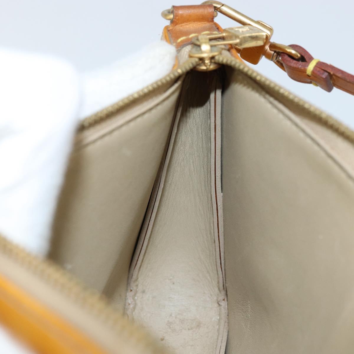 LOUIS VUITTON Monogram Vernis Lexington Pouch Beige M91010 LV Auth gh950