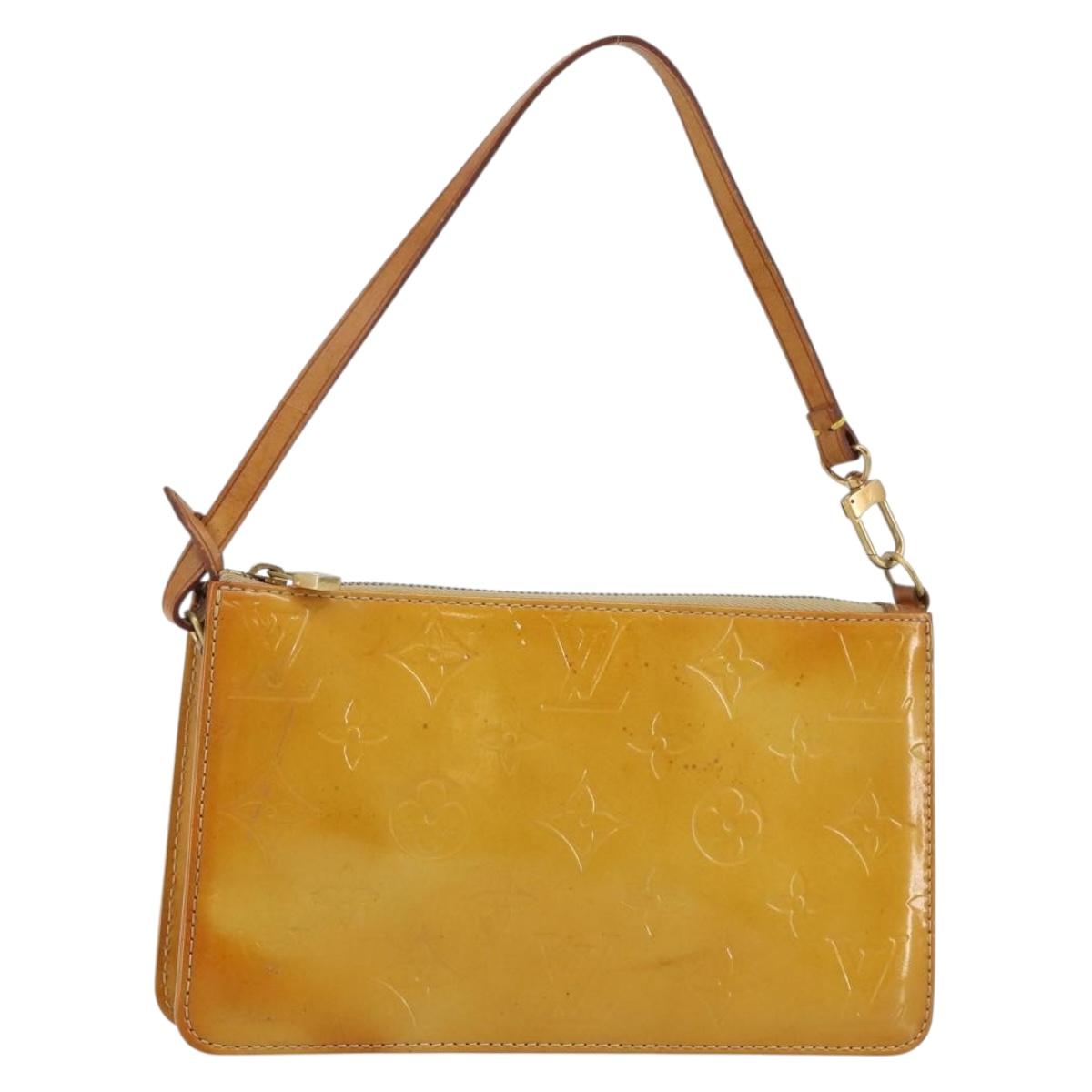 LOUIS VUITTON Monogram Vernis Lexington Pouch Beige M91010 LV Auth gh950