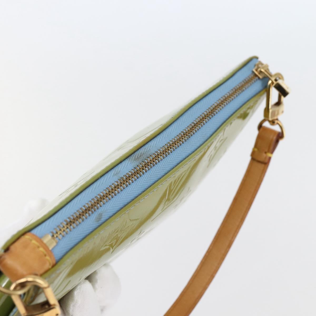 LOUIS VUITTON Monogram Vernis Lexington Pouch Baby Blue M91011 LV Auth gh953
