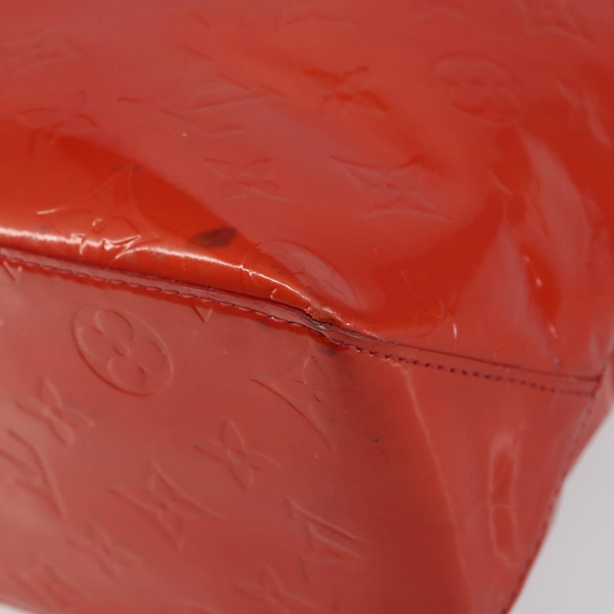 LOUIS VUITTON Monogram Vernis Reade MM Hand Bag Red Rouge M91086 LV Auth gh954