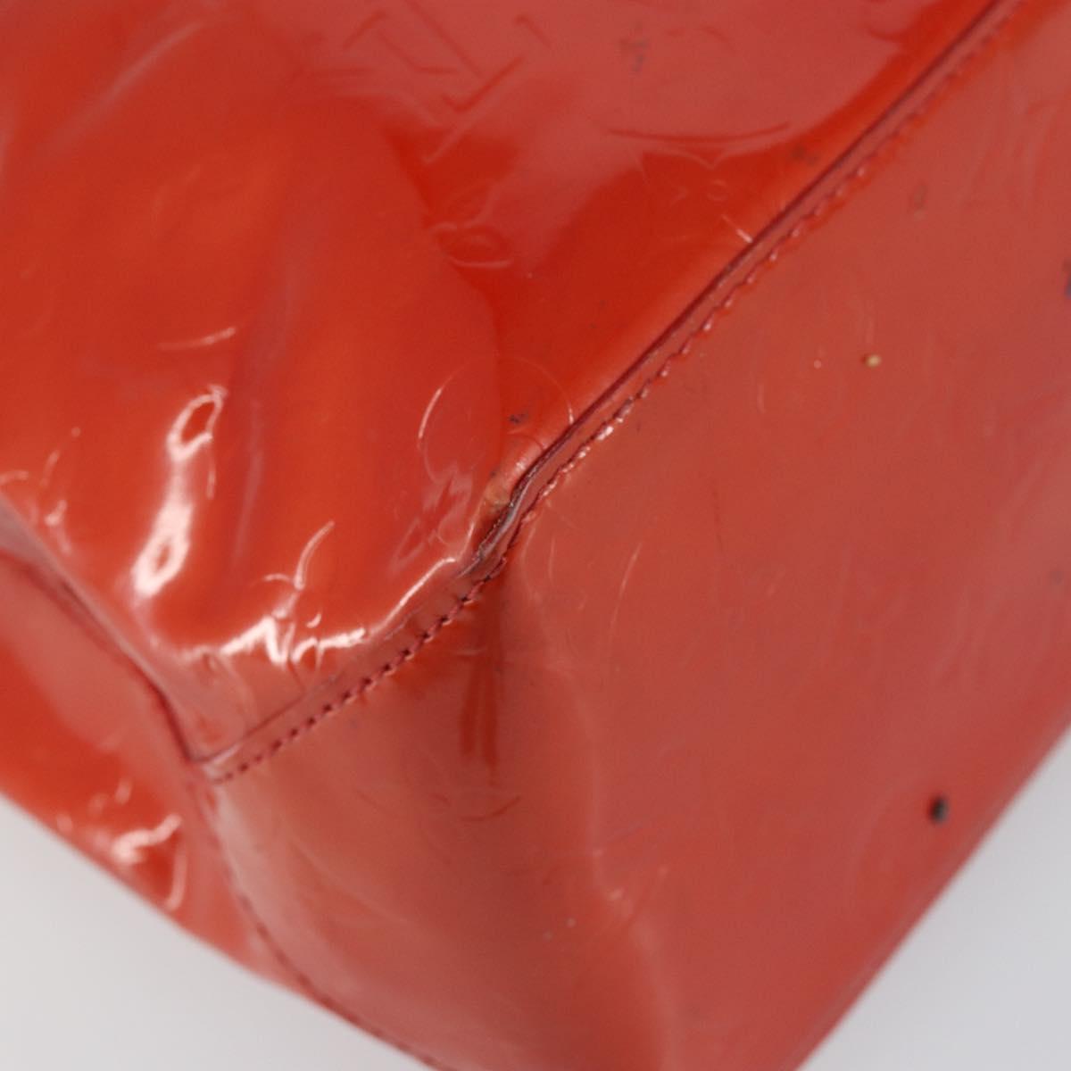 LOUIS VUITTON Monogram Vernis Reade MM Hand Bag Red Rouge M91086 LV Auth gh954