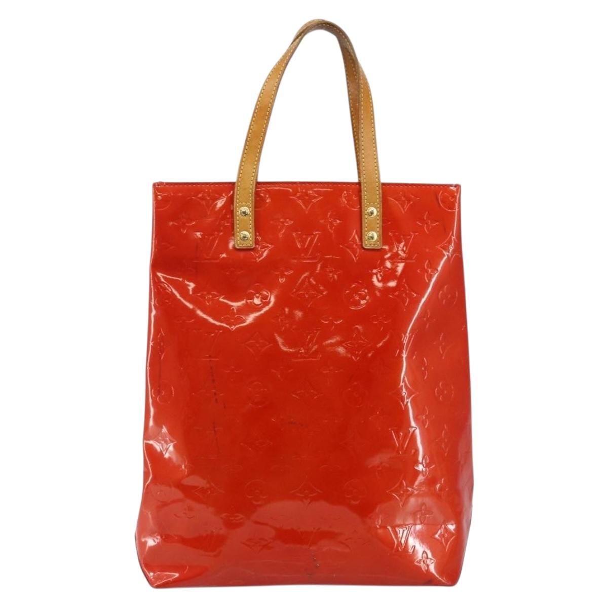 LOUIS VUITTON Monogram Vernis Reade MM Hand Bag Red Rouge M91086 LV Auth gh954