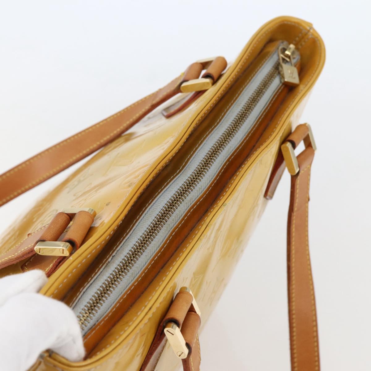 LOUIS VUITTON Monogram Vernis Houston Hand Bag Gris M91053 LV Auth gh955