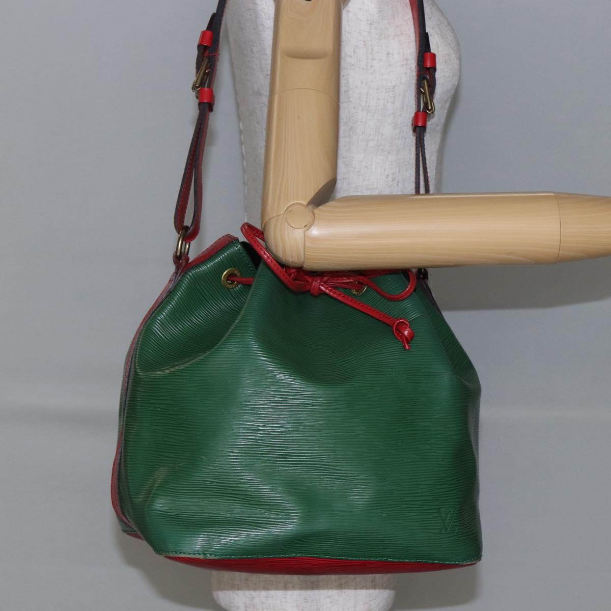 LOUIS VUITTON Epi Petit Noe Shoulder Bag Bicolor Green Red M44147 LV Auth gh959