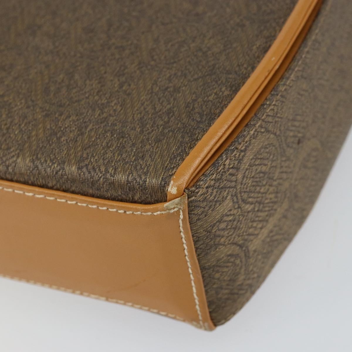 GUCCI Shoulder Bag Canvas Leather Beige Gold Auth gh962
