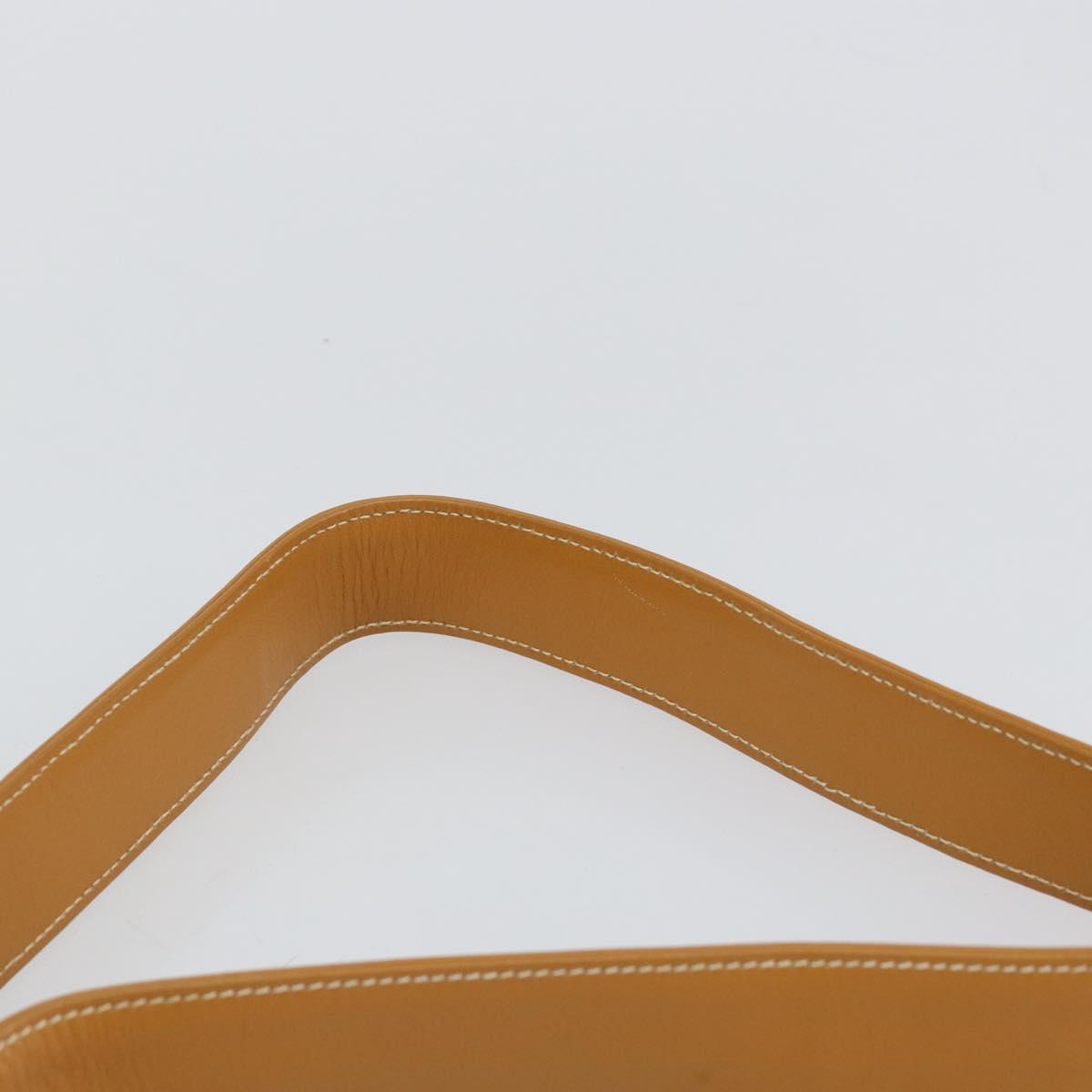 GUCCI Shoulder Bag Canvas Leather Beige Gold Auth gh962