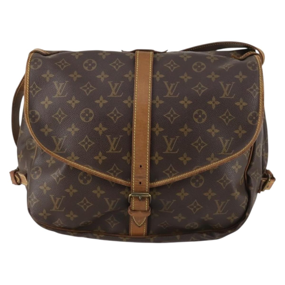 LOUIS VUITTON Monogram Saumur 35 Shoulder Bag M42254 LV Auth gh978
