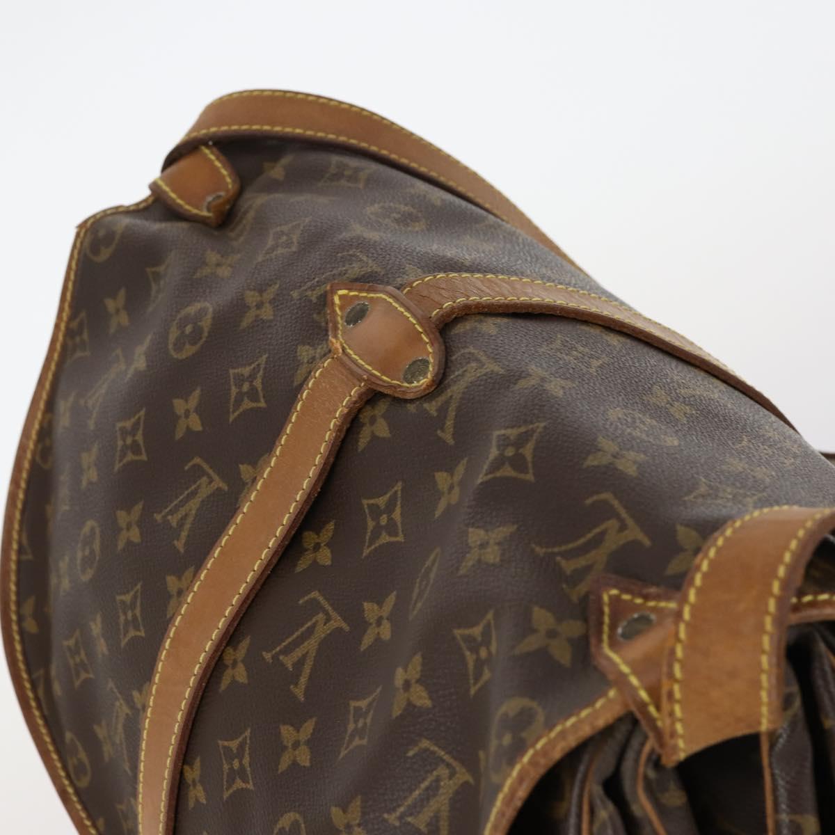 LOUIS VUITTON Monogram Saumur 35 Shoulder Bag M42254 LV Auth gh978