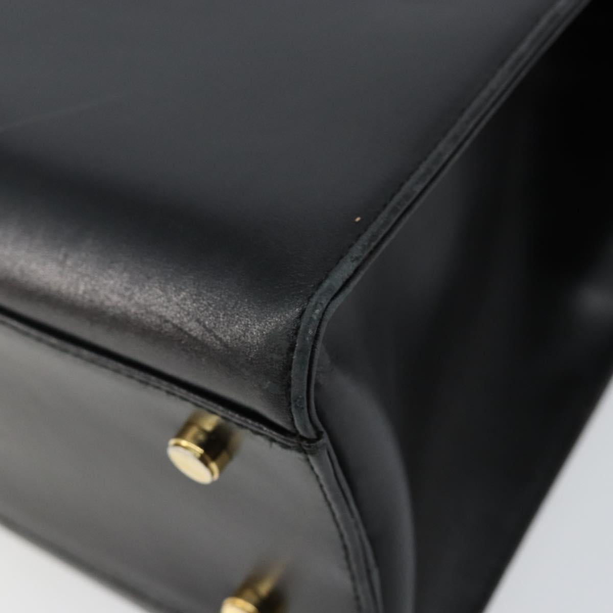 Salvatore Ferragamo Vala Shoulder Bag Leather Black Gold Auth gh986