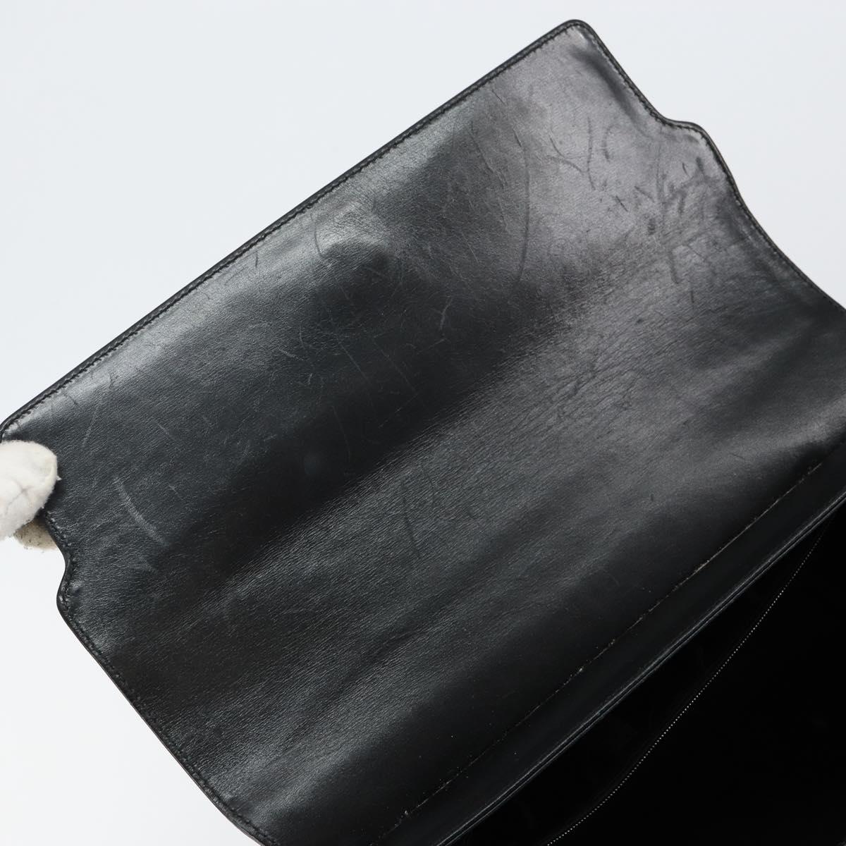 Salvatore Ferragamo Vala Shoulder Bag Leather Black Gold Auth gh986