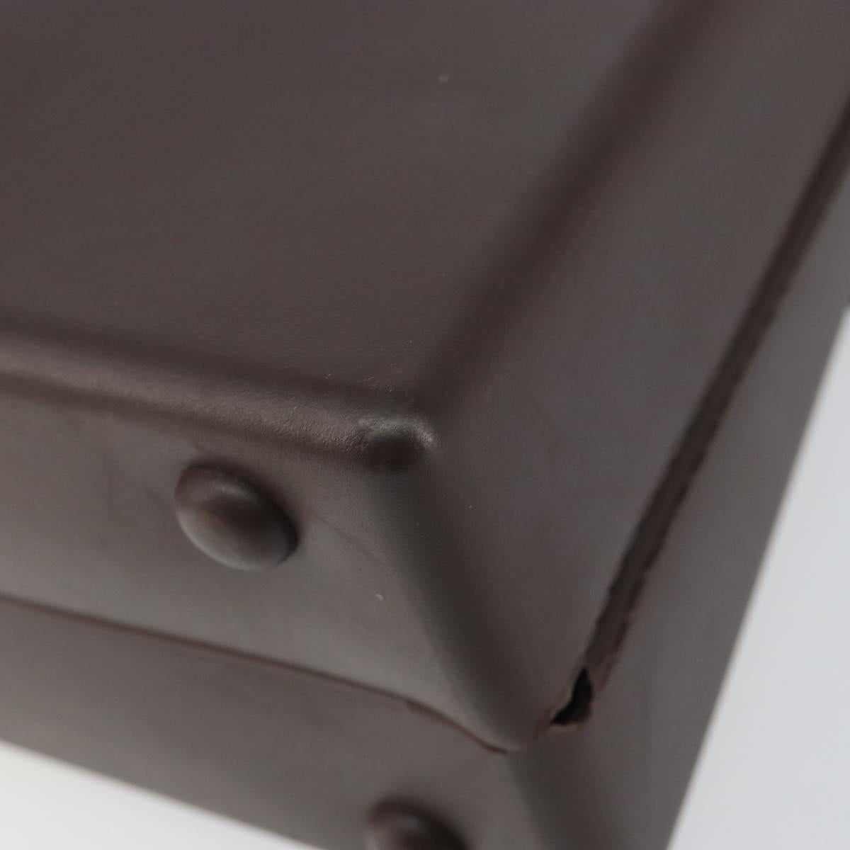 Salvatore Ferragamo Gancini Hand Bag Rubber Brown Auth gh987