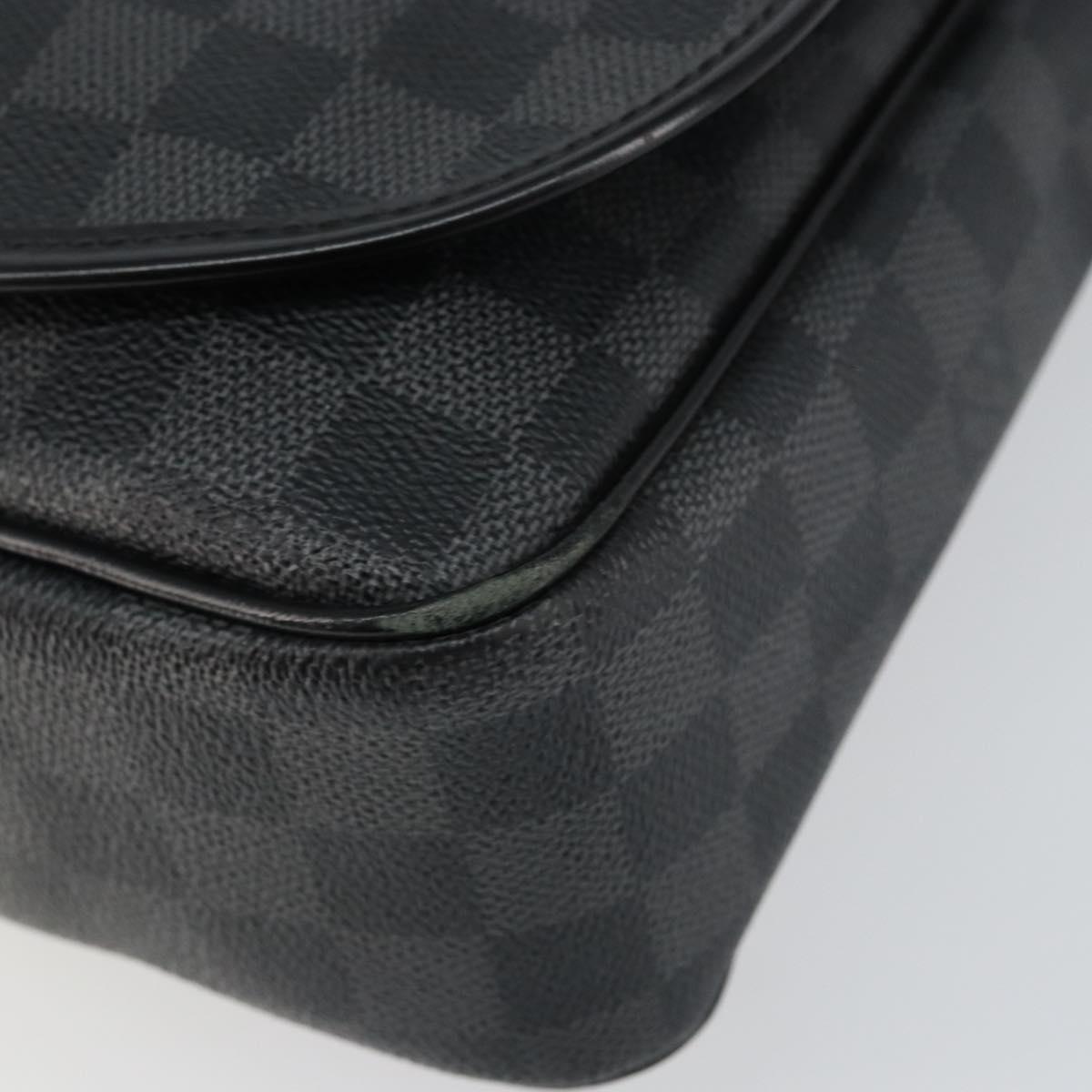 LOUIS VUITTON Damier Graphite District GM Shoulder Bag N41271 LV Auth gh993