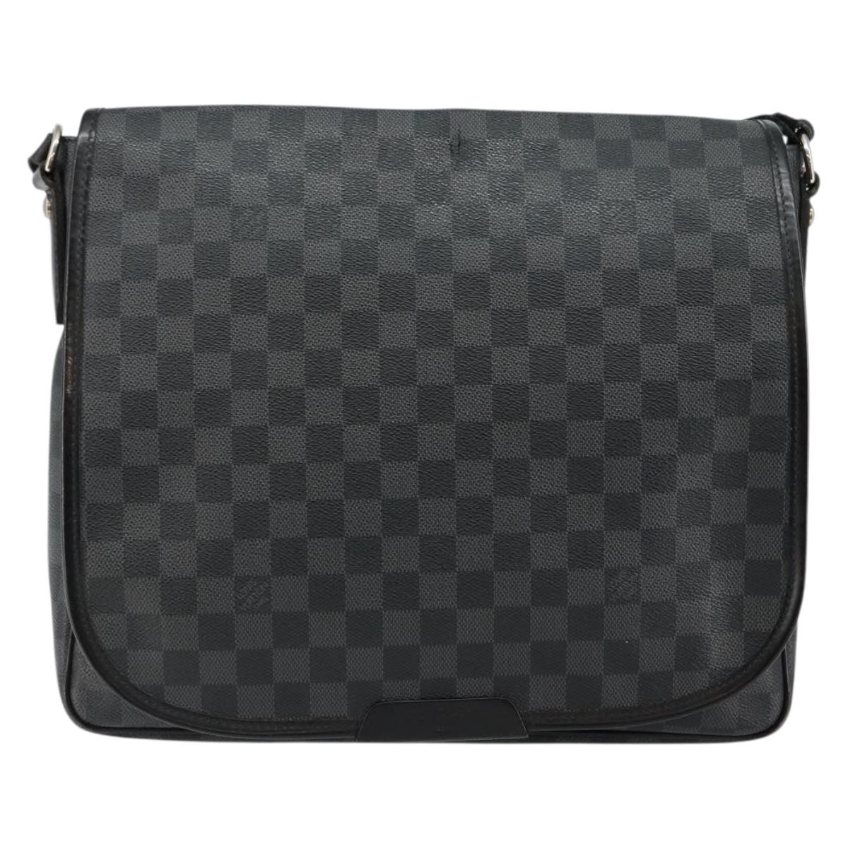LOUIS VUITTON Damier Graphite District GM Shoulder Bag N41271 LV Auth gh993