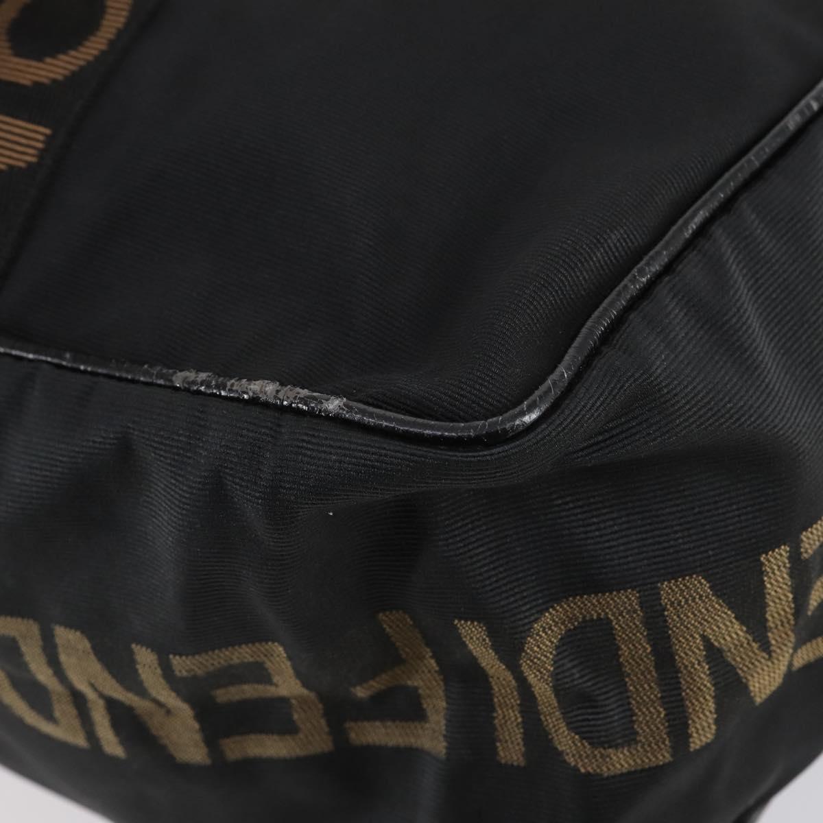FENDI Tote Bag Nylon Black Silver Auth gh996