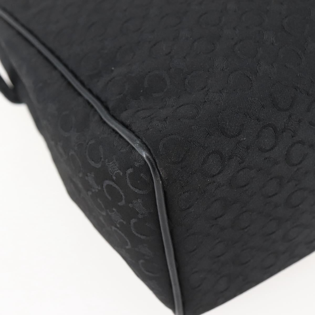 CELINE C Macadam Canvas Hand Bag Black Silver Auth gh998