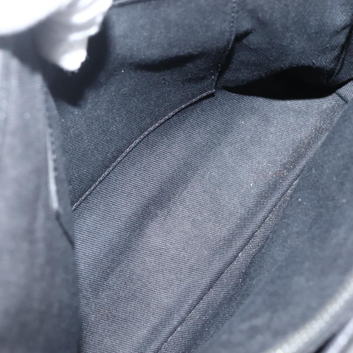 CELINE C Macadam Canvas Hand Bag Black Silver Auth gh998