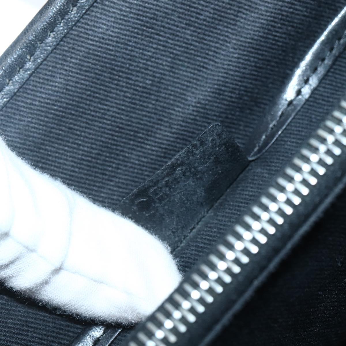 CELINE C Macadam Canvas Hand Bag Black Silver Auth gh998