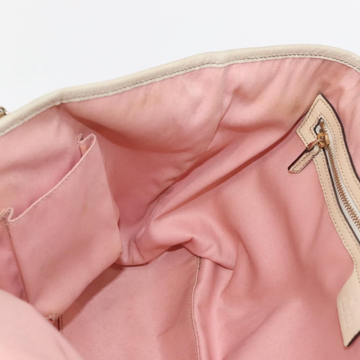 GUCCI GG Canvas Sherry Line Tote Bag Pink Gold khaki 137396 Auth gh999