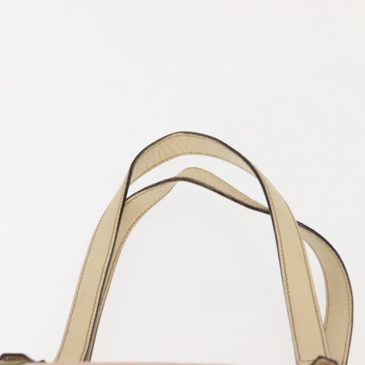 GUCCI GG Canvas Sherry Line Tote Bag Pink Gold khaki 137396 Auth gh999