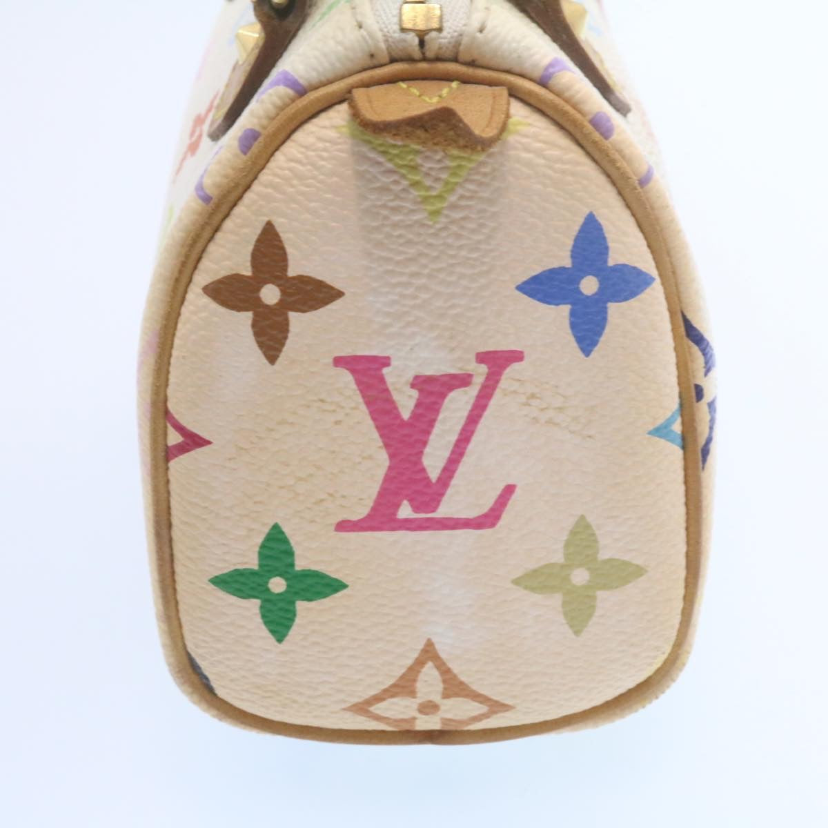 LOUIS VUITTON Monogram Multicolor Mini Speedy Hand Bag White M92645 Auth am1013g