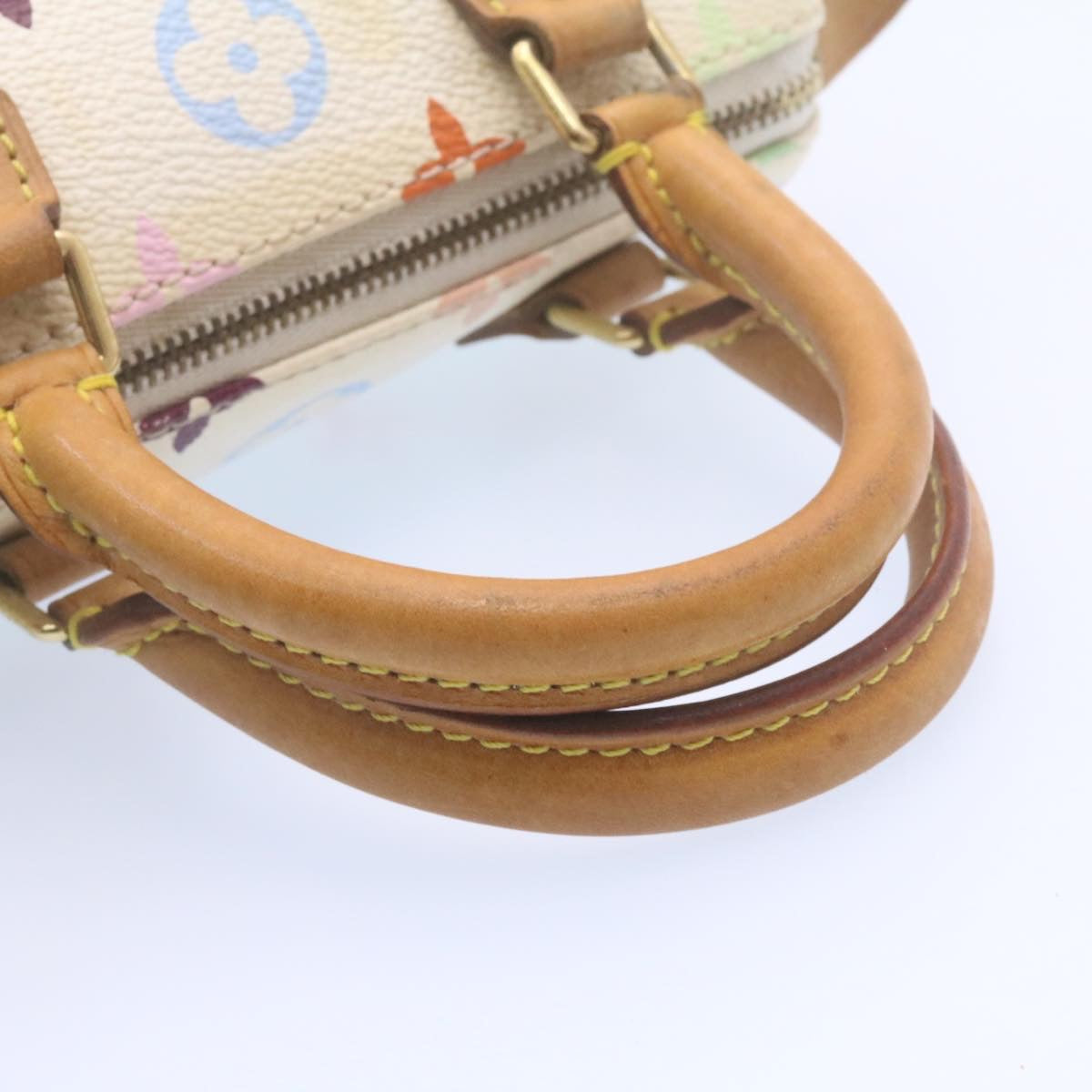 LOUIS VUITTON Monogram Multicolor Mini Speedy Hand Bag White M92645 Auth am1013g