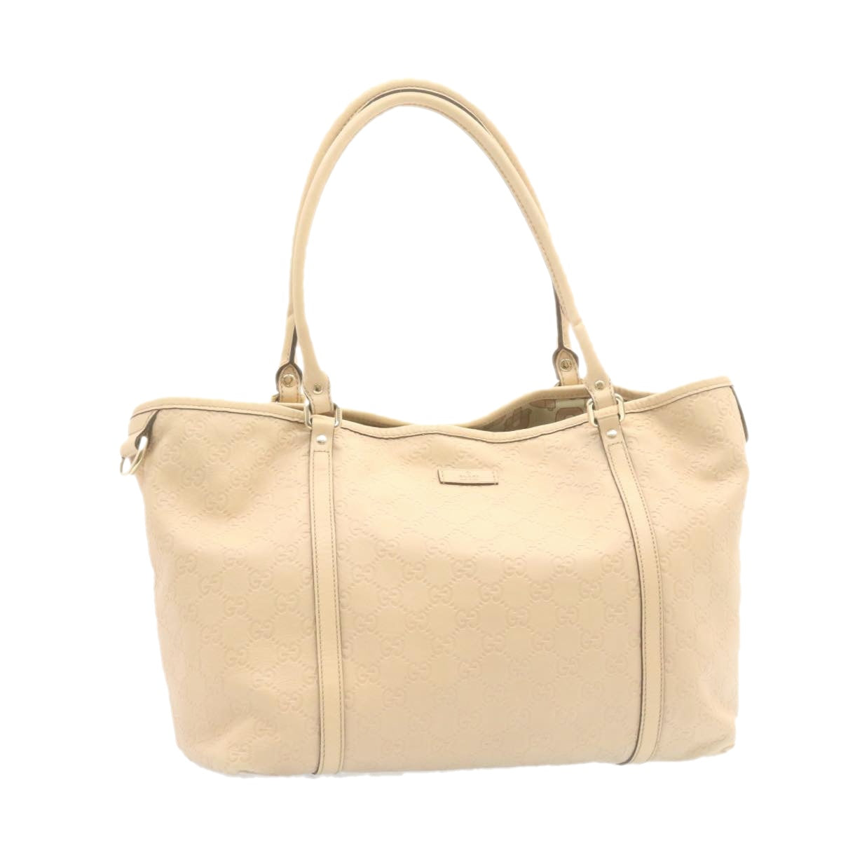 GUCCI Gucci Shima Tote Bag Leather Beige Auth am1040g