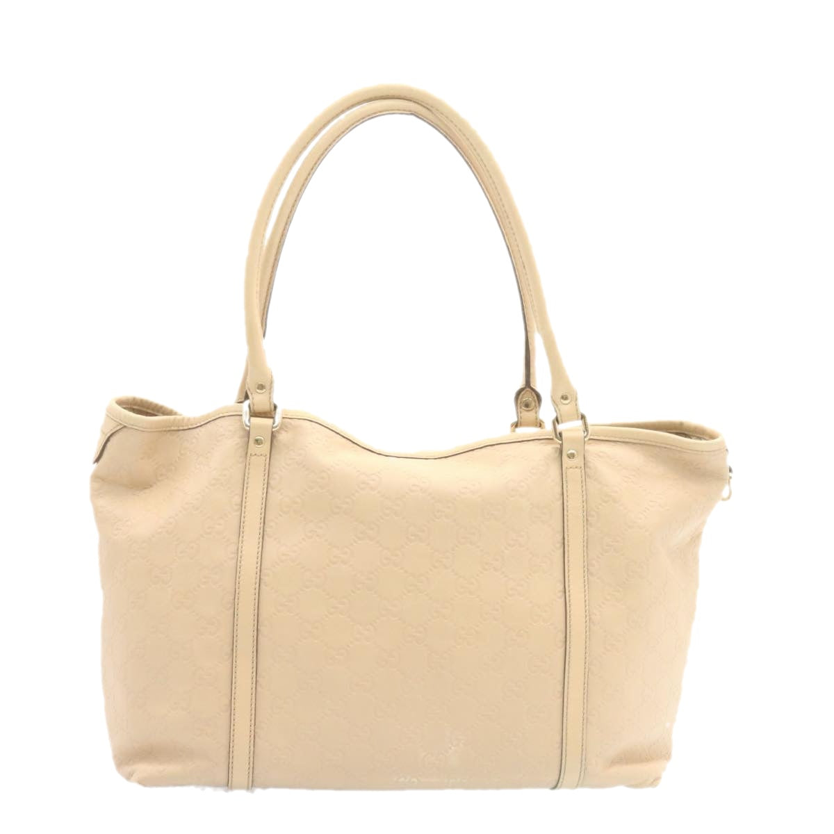 GUCCI Gucci Shima Tote Bag Leather Beige Auth am1040g