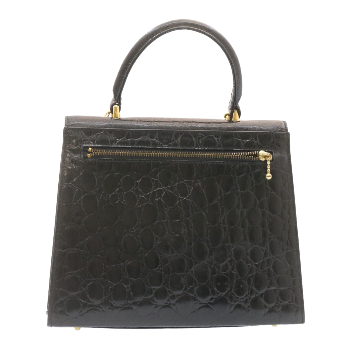 Gianni Versace Shoulder Hand Bag 2Way Leather Black Auth am1133g