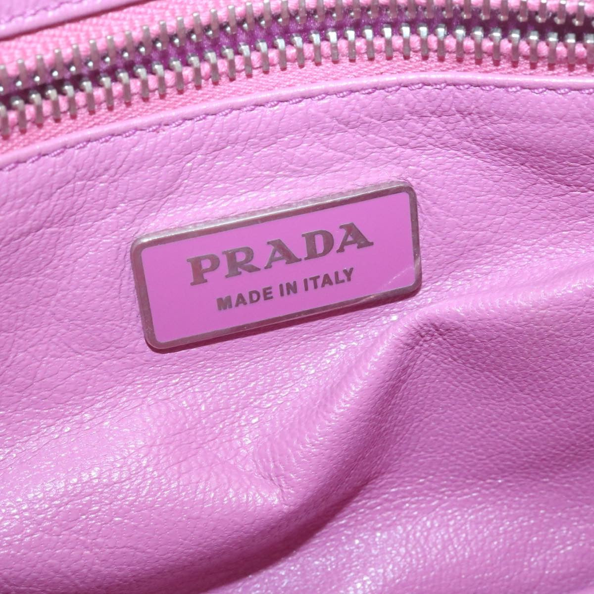 PRADA Chain Shoulder Bag Leather Purple Auth am1163g