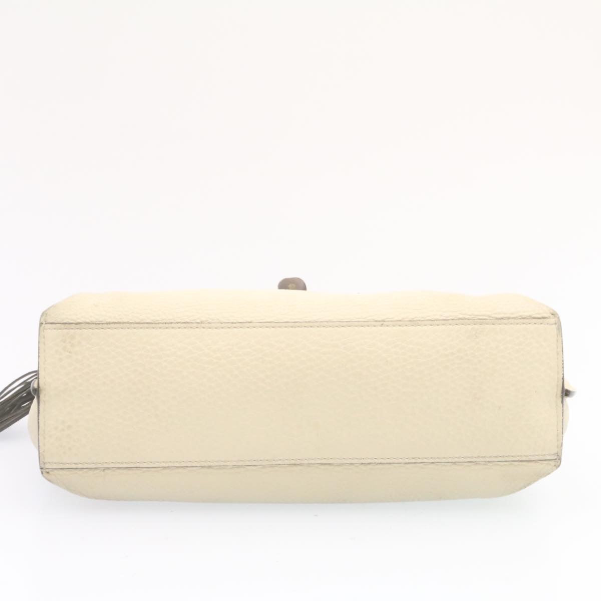 GUCCI Bamboo Turn Lock 2Way Hand Bag White Auth am1235g