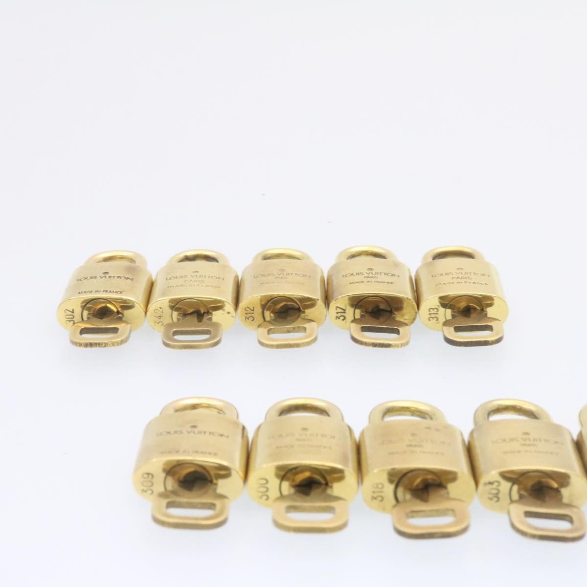 LOUIS VUITTON Padlock 10set Padlock Gold Tone LV Auth am1291g