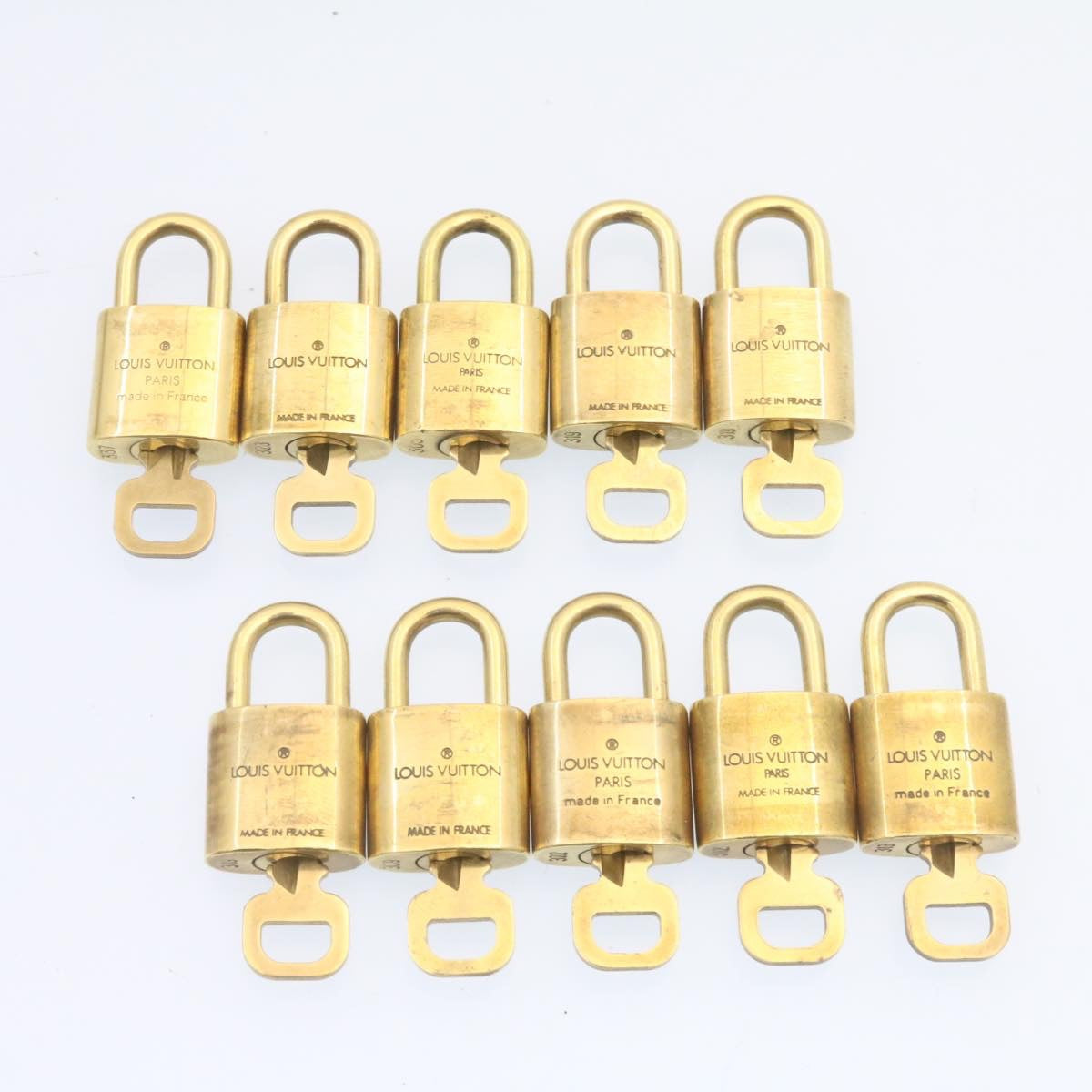 LOUIS VUITTON Padlock 10set Padlock Gold Tone LV Auth am1294g