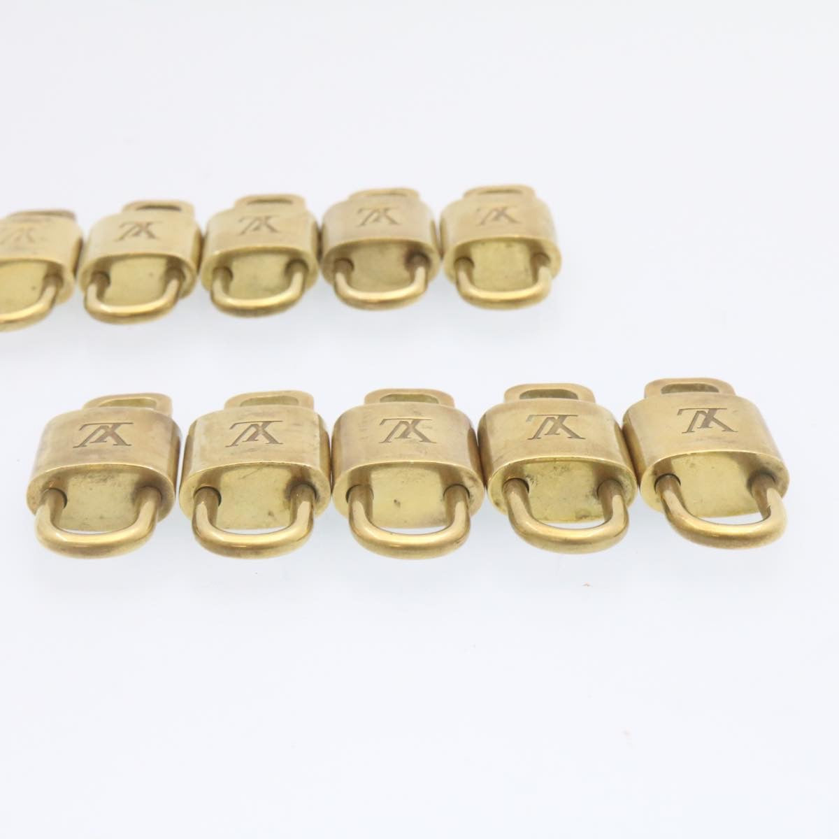 LOUIS VUITTON Padlock 10set Padlock Gold Tone LV Auth am1294g