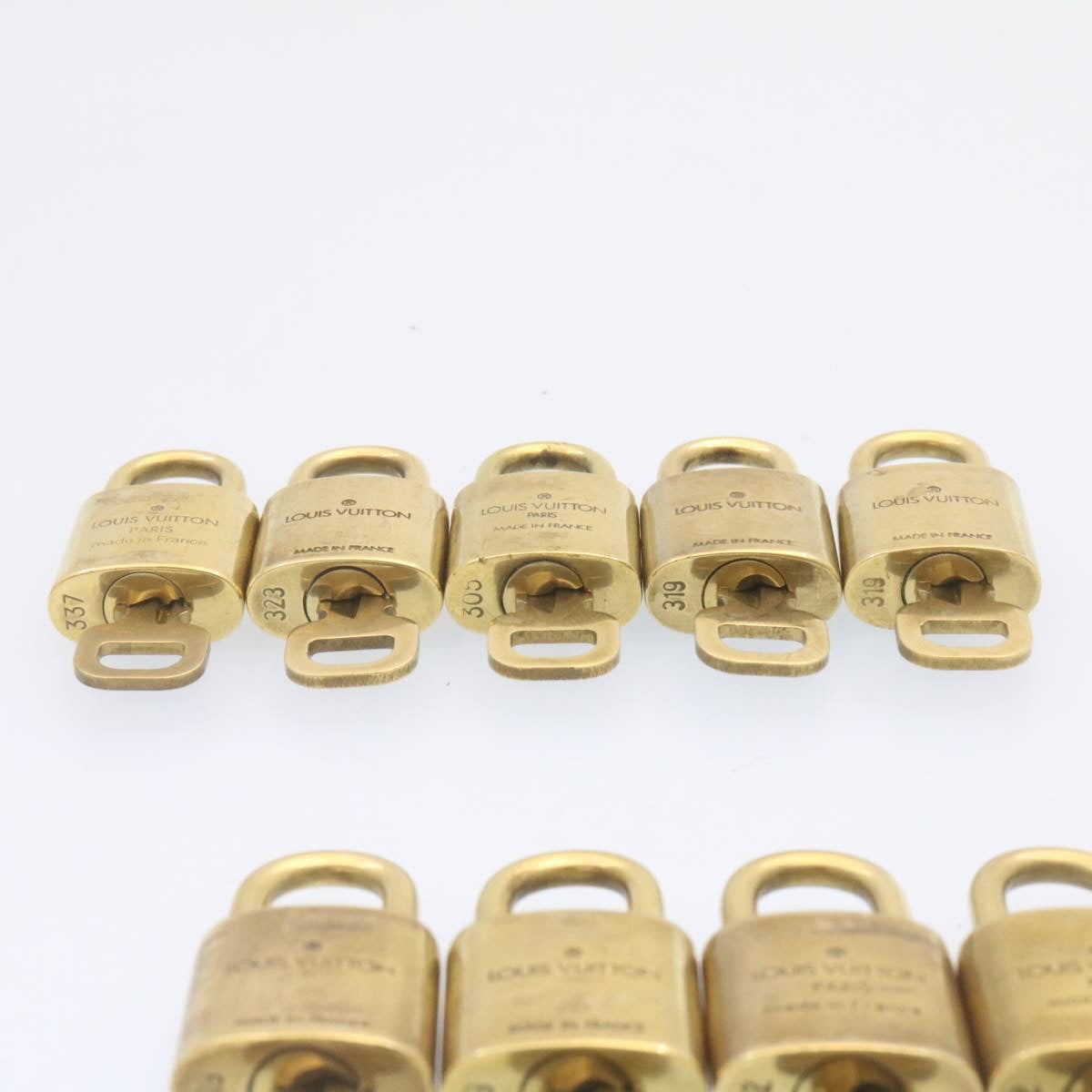 LOUIS VUITTON Padlock 10set Padlock Gold Tone LV Auth am1294g