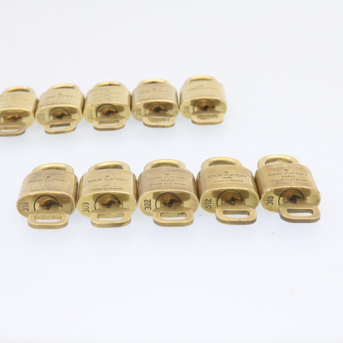 LOUIS VUITTON Padlock 10set Padlock Gold Tone LV Auth am1294g