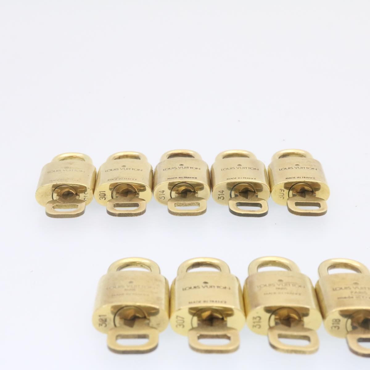 LOUIS VUITTON Padlock 10set Padlock Gold Tone LV Auth am1295g