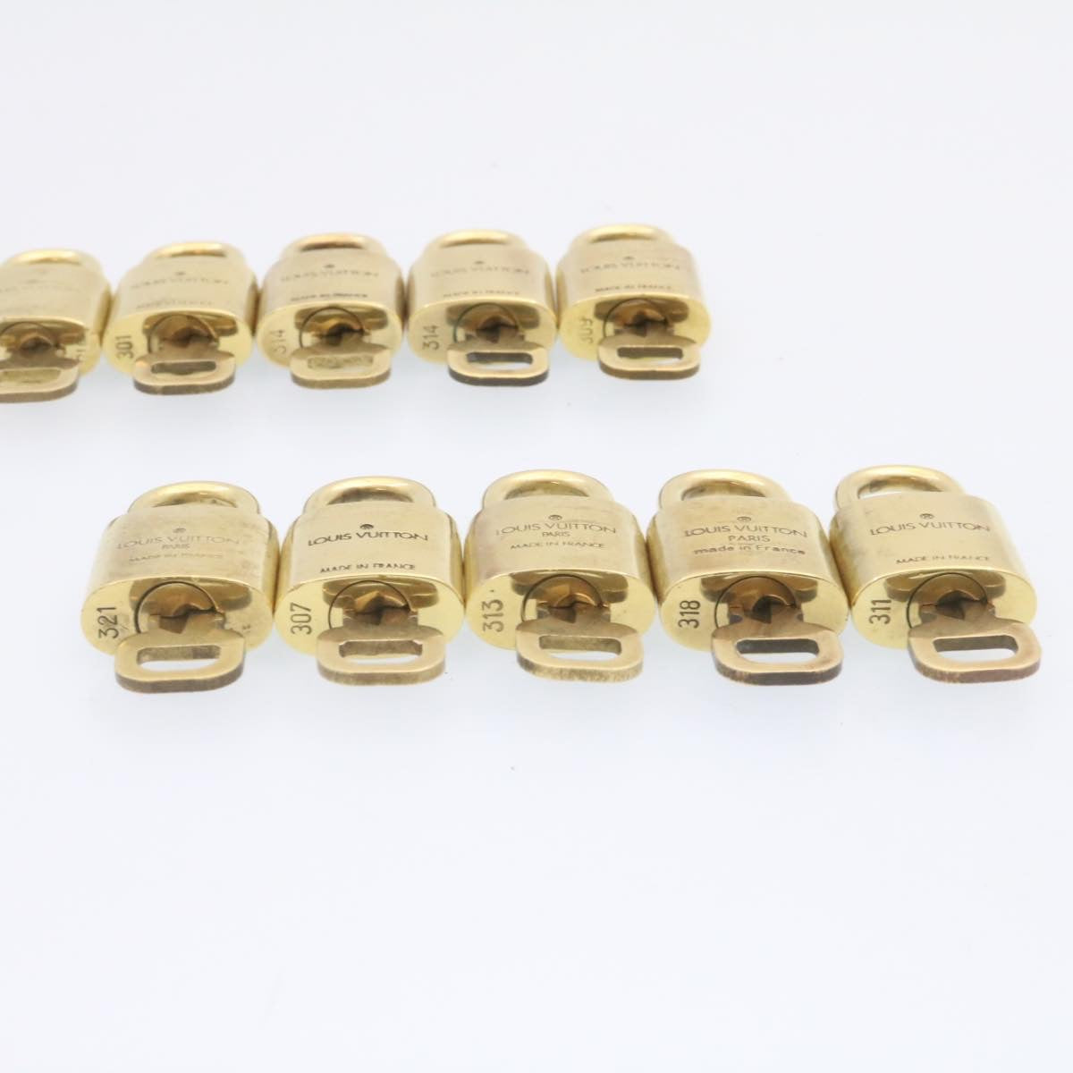 LOUIS VUITTON Padlock 10set Padlock Gold Tone LV Auth am1295g