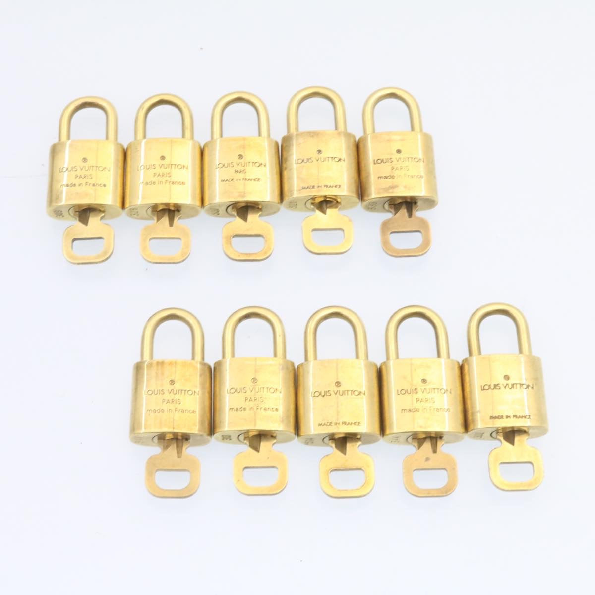 LOUIS VUITTON Padlock 10set Padlock Gold Tone LV Auth am1296g