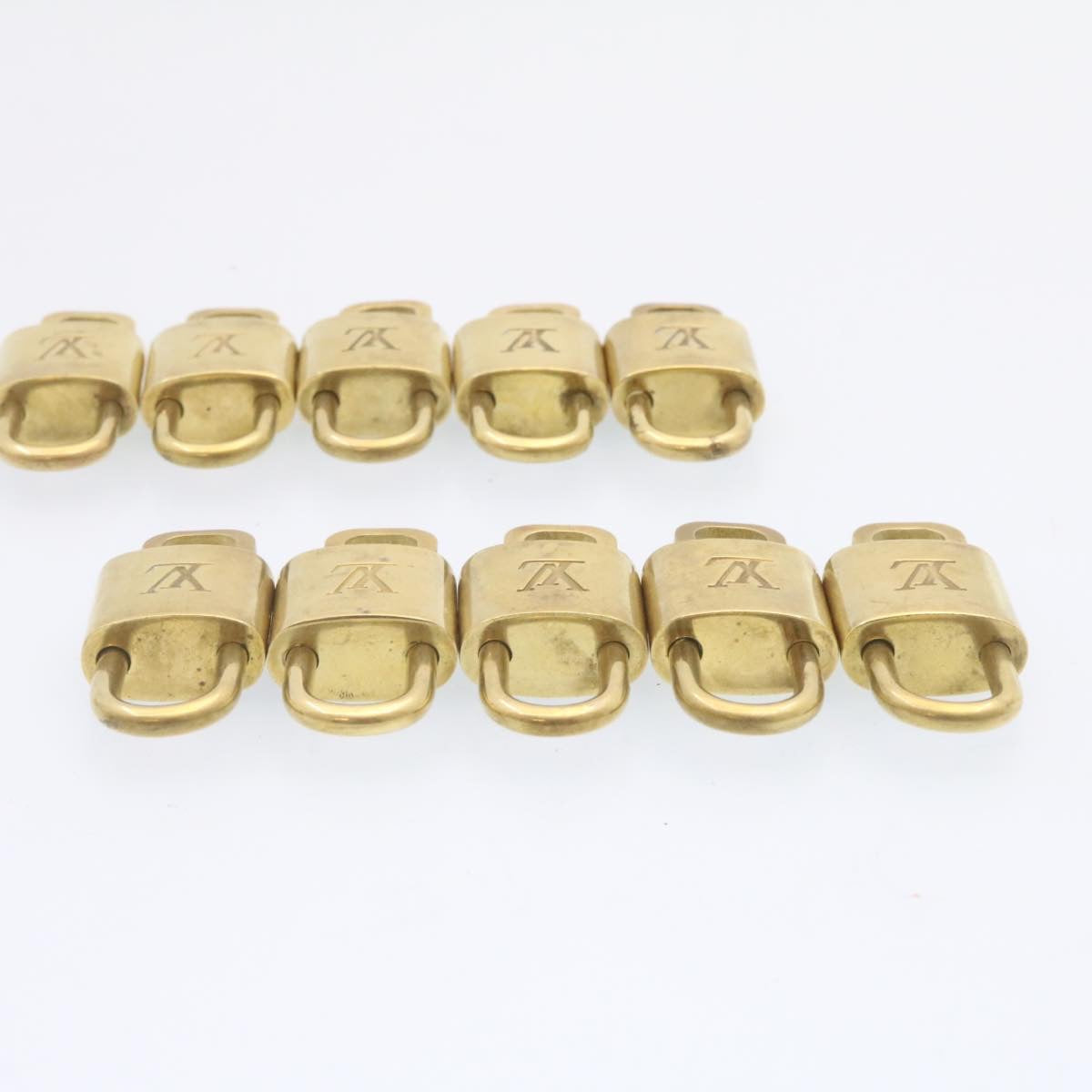 LOUIS VUITTON Padlock 10set Padlock Gold Tone LV Auth am1296g