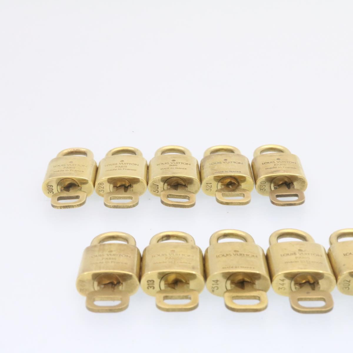 LOUIS VUITTON Padlock 10set Padlock Gold Tone LV Auth am1296g