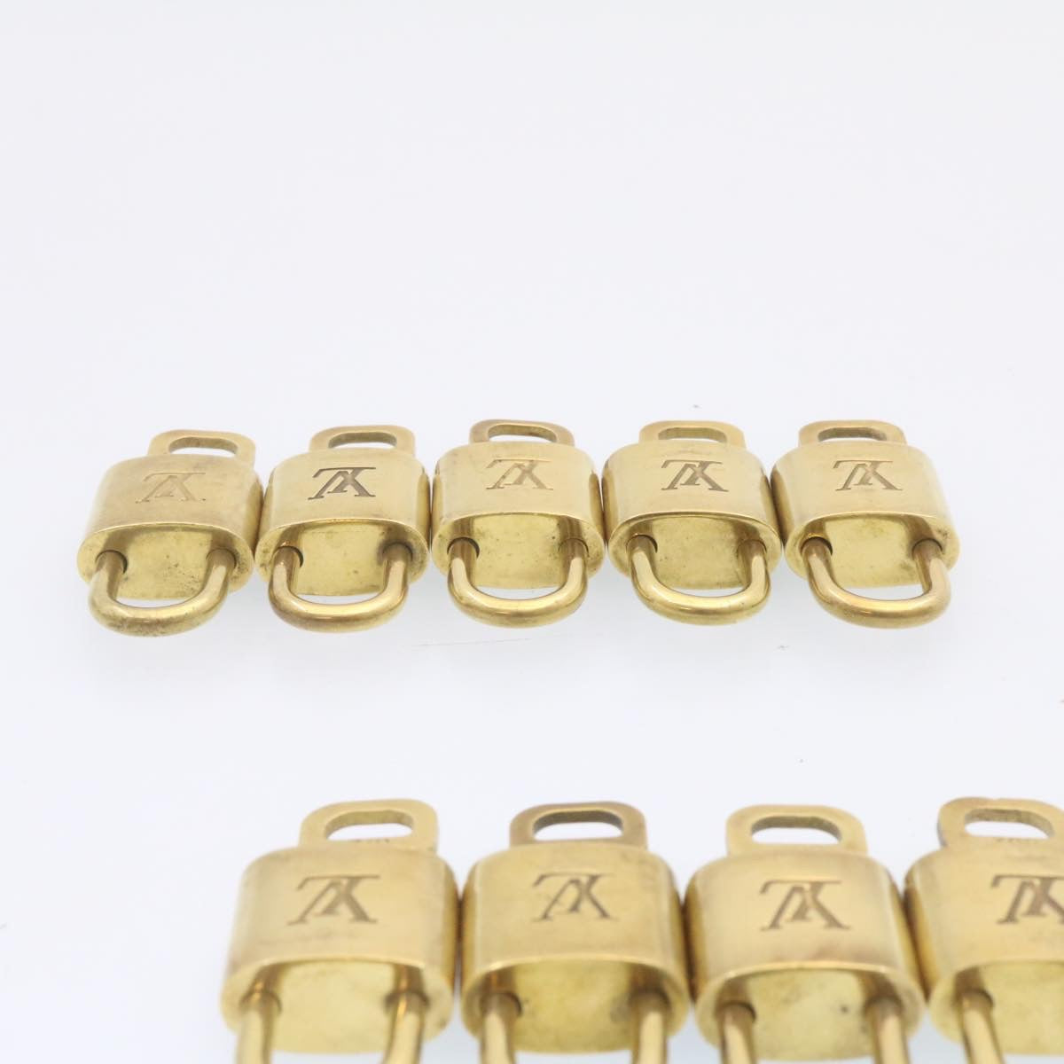 LOUIS VUITTON Padlock 10set Padlock Gold Tone LV Auth am1297g