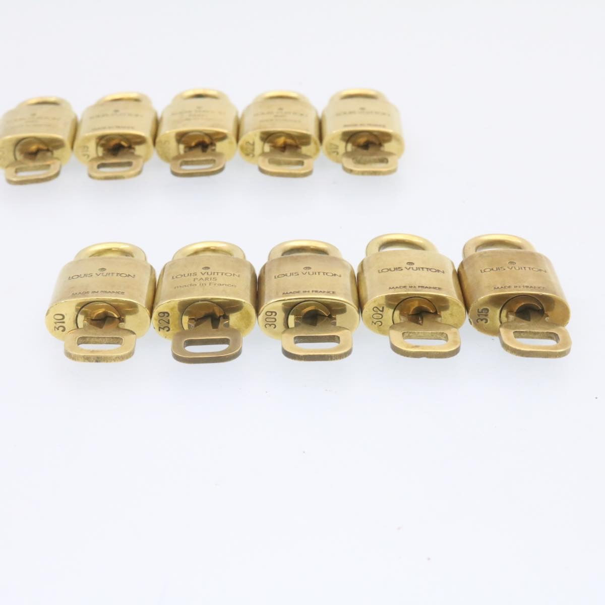 LOUIS VUITTON Padlock 10set Padlock Gold Tone LV Auth am1297g