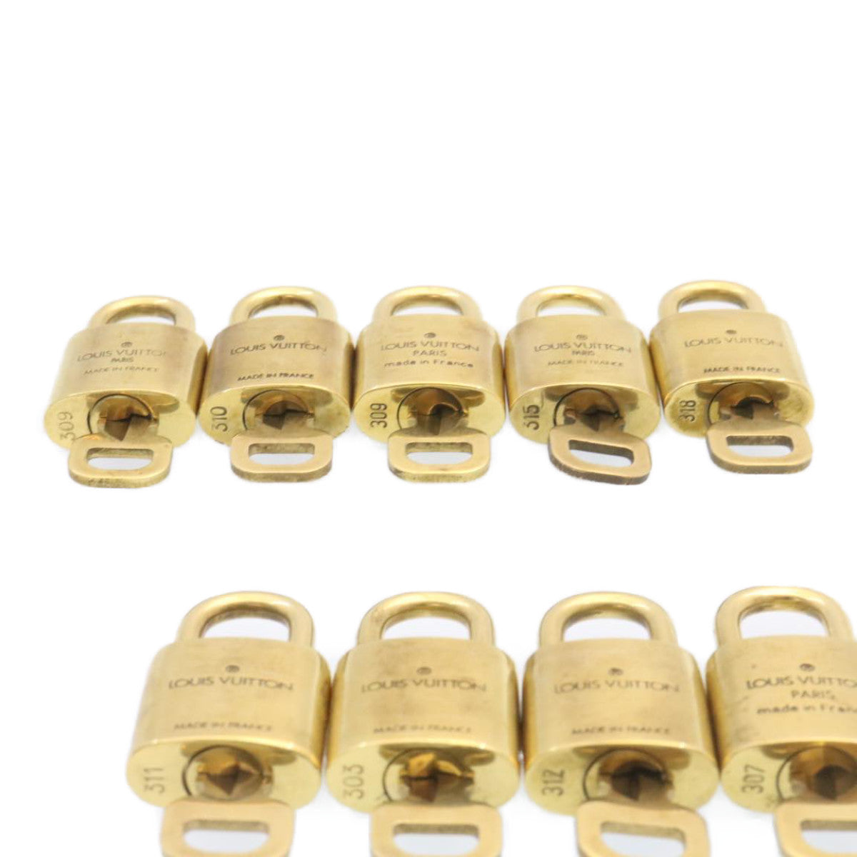 LOUIS VUITTON Padlock 10set Gold Tone LV Auth am1298g