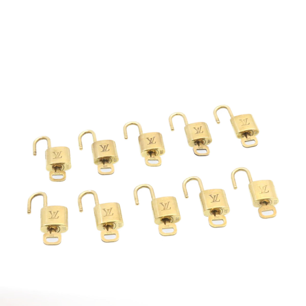 LOUIS VUITTON Padlock 10set Gold Tone LV Auth am1298g